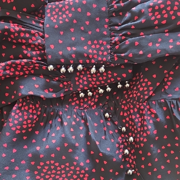 The Kooples Heart Motif and Tie Neck Blouse - Picture 8 of 10